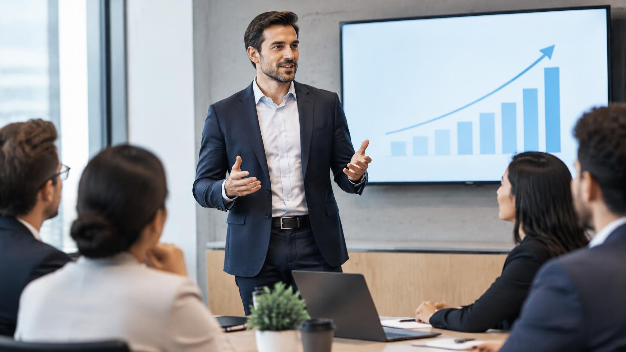business leader giving presentation