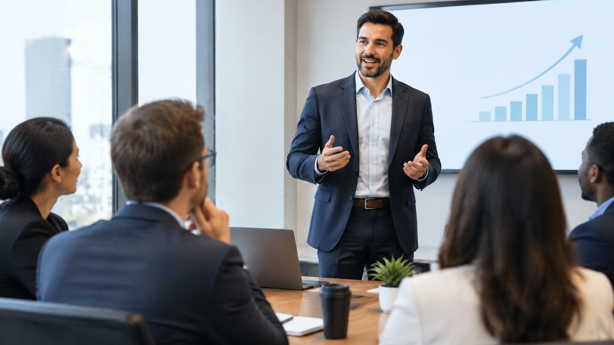 business leader giving presentation