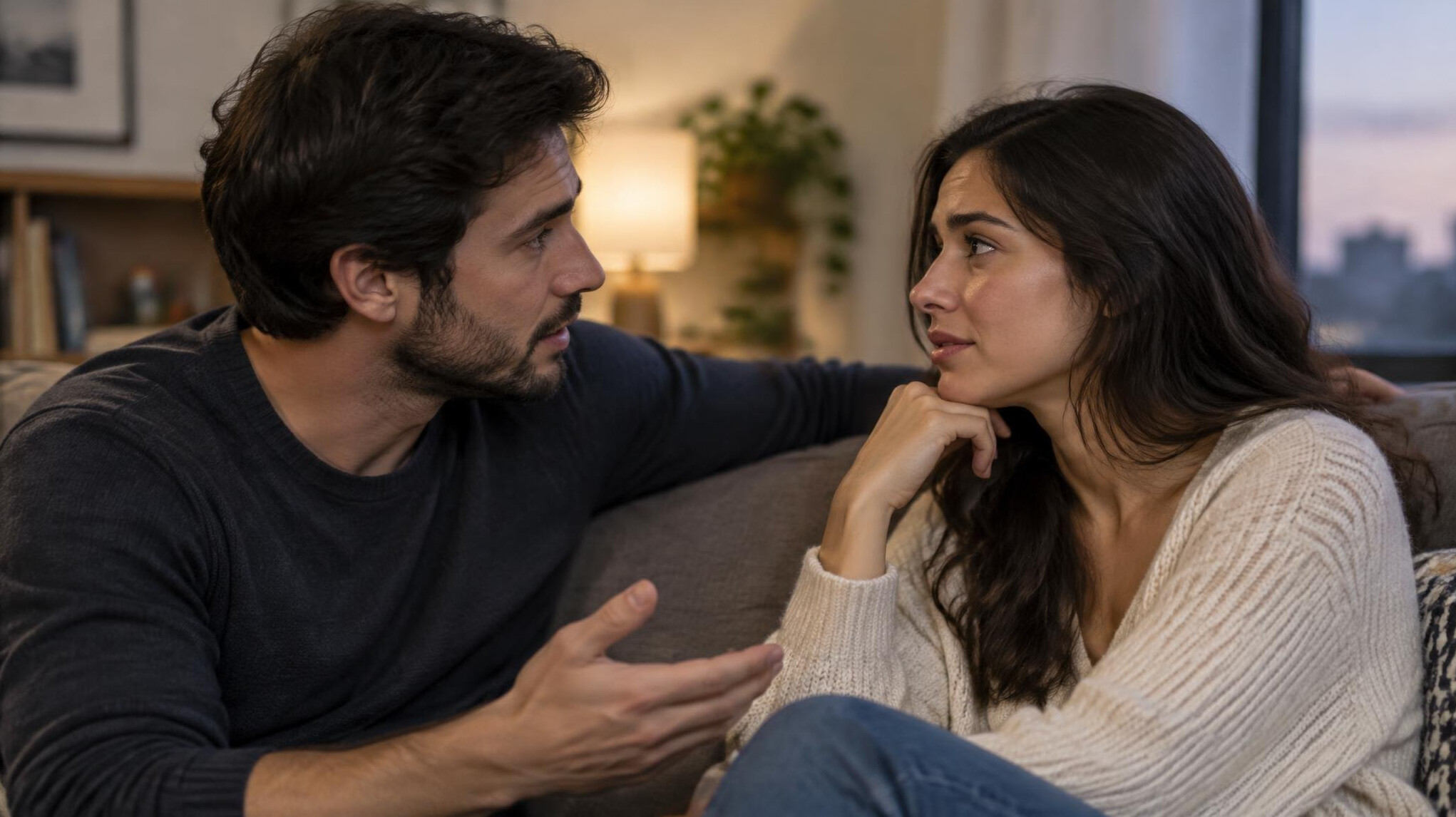 couple having deep conversation