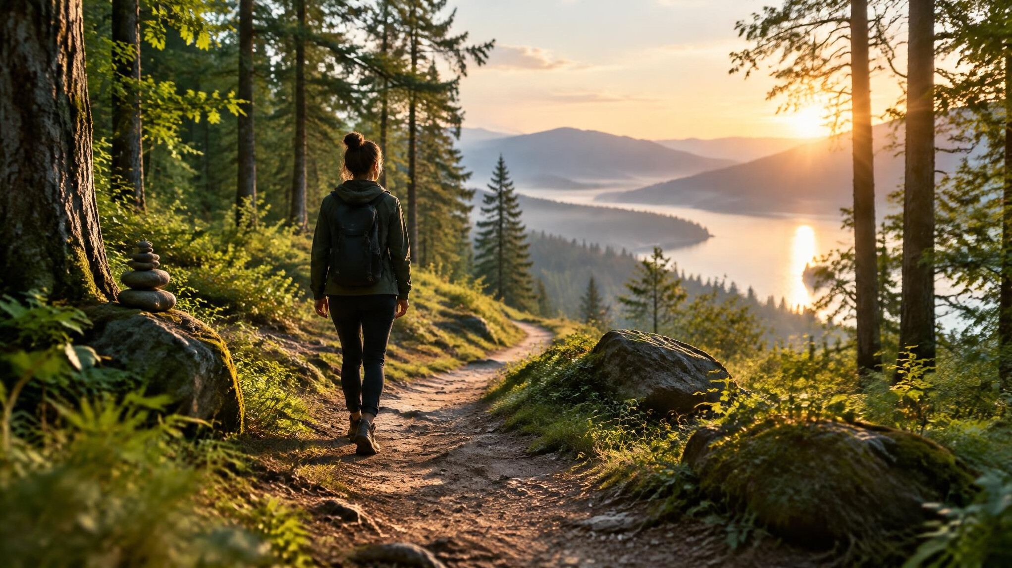 person walking on path to self discovery